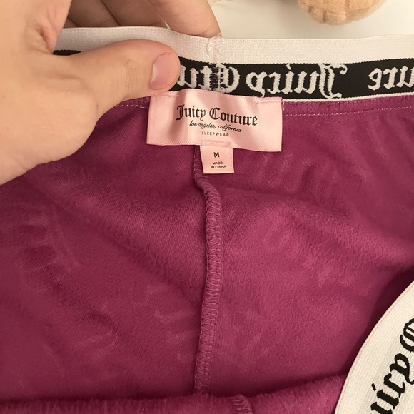 Y2K Juicy Couture Women Sleepwear Medium Purple Sleep Shorts Shorts Logo Velour - Picture 4 of 7